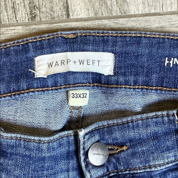 Warp + Weft Men's Slim Blue Denim Jeans - Picture 2 of 10